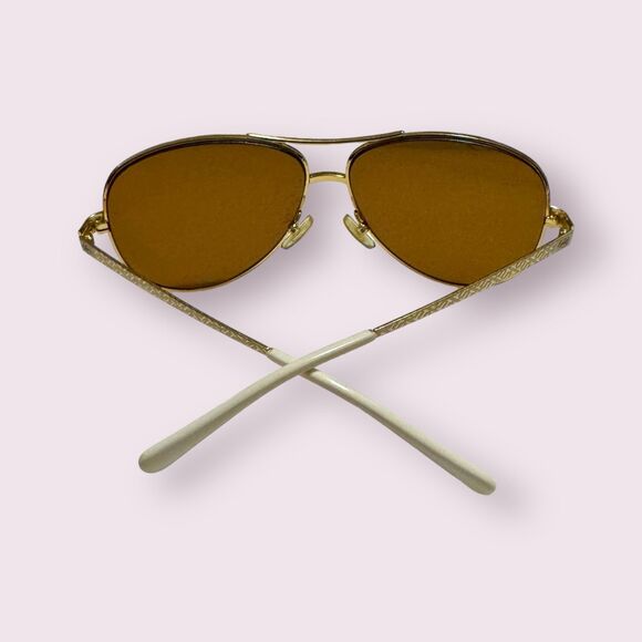 Tory Burch‎ TY6035 White/Gold Aviator Sunglasses - Picture 5 of 9